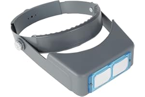 GHOPY Okulary powiększające Soczewka Powiększająca Zamontowana na głowie Obiektyw HD z 4 wymiennymi soczewkami do biżuterii Zegarki Rzemiosło Naprawa (A)