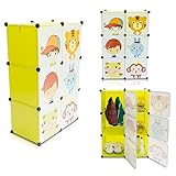 VENKON - Kinderzimmer Steckschrank DYI Steckregal System Regalschrank: 6-Module-Set, grün