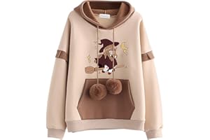 L SERVER Hoodie Mädchen Bequemer Modischer Kapuzenpullover Kinder Niedliches Sweatshirt mit Cartoon-Druck Frühling und Herbst Lässigen Sport Pullover