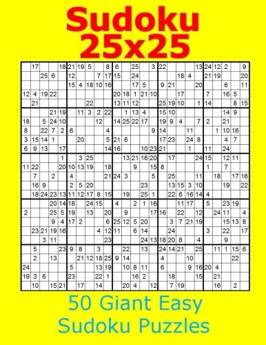 Preisvergleich Produktbild Sudoku 25x25 50 Giant Easy Sudoku Puzzles