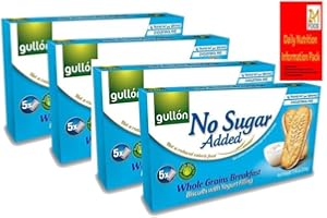 Gullon No Added Sugar, whole grains breakfast biscuits cookies with yogurt flavoured filling 220g, Diabetic Friendly, perfect for sharing, gifting with zamfoods nurtirion pack (4)