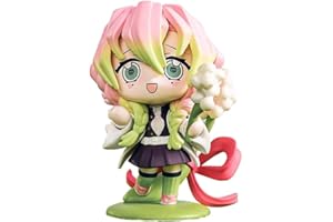 XESAGSNV Desktop Decorative Sculptures, PVC Sculptures, Cake Decorations, Demon Slayer Cartoon Character Ornaments, Anime ornaments, Color Box Packaging(Kamado Tanjirou) (Flower Kanroji Mitsuri)