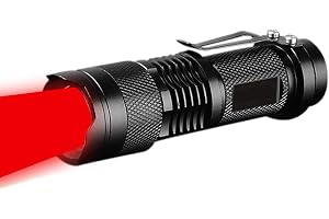 MVIOCS Röd LED-Ficklampa Med 3 Lägen - Zoombar, Bärbar och Vattentät För Astronomi, Flygplan, Nattobservation och Utomhusakti