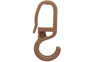 rewagi Gardinenhaken, Faltengleiter, Faltenlegehaken, Gardinenzubehör - Öse 10 mm Farbe: Natur (100 Stück)