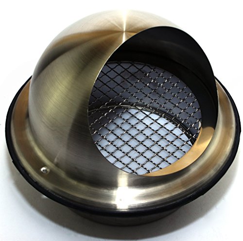 Preisvergleich Produktbild Lüftungsgitter Ablufthaube Edelstahl Wetterschutz-Gitter Abluft Zuluft Wickelfalzrohr Ø 100 mm