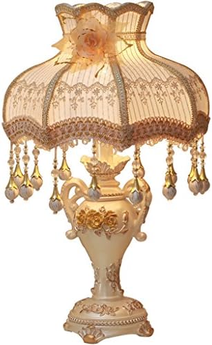 Desk Light Princess Resin Table Lamp Bedroom Wedding Room Bedside Lamp Nordic Desk Light Bedside Lamp ( Color : Golden-Push button switch )