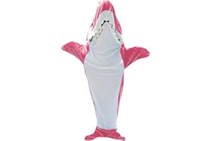 Pinkrin Shark Blanket, Hai Decke Erwachsene zum Anziehen, Flanell Haidecke-Super Weich und Gemütlich, Süß Hai Kostüm Ideal als Geschenk