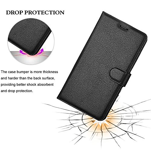 KuGi Homtom HT7 Pro / Homtom HT7 Hülle- Hochwertige Ständer PU-Leder-Mappen-Kasten für Homtom HT7 Pro / Homtom HT7 4G LTE Smartphone.(Schwarz) - 5