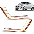 TRENDWALA Imported Front Bumper LED Light With Yellow Turn Signal Light Daytime Running Light Fog Light Drl With Indicator For Swift 2015 To 2017 And Above (Set Of 2)