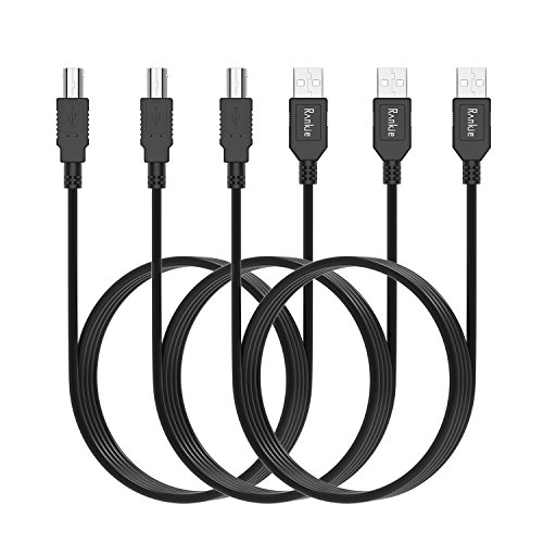 Drucker Kabel, Rankie 3-Pack 1.8m Druckerkabel USB 2.0 Typ A zu B Kabel (Schwarz) - R1362