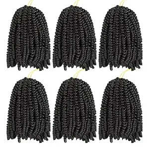 Spring Twist Hair Braiding Hair Water Wave Passion Twist Crochet Hair Bomb Twist Fluffy Spring Crochet Synthetic Braids Hair 8 Inch,6 Packs(2#)