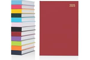 evelay Agenda journalier 2025 annuel complet une page par jour avec couverture rigide Rouge Format A5