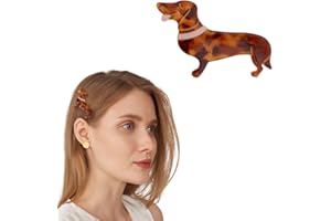 HZAOPZE 1 PCS Fermaglio per Capelli Bassotto, Fermaglio per Capelli per Cani, Fermagli per Capelli per Donne e Ragazze, Divertenti Fermagli per Capelli di Animali in Acetato.