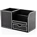 Produktbild Zubita Schreibtisch Organizer Kosmetiktasche Kosmetische Aufbewahrungsbox Multifunktionale Leder Speicherabteil/Aufbewahrungsbox/Kosmetikbox Stifthalter/Kartenetui (Schwarz) Mit Schubladen