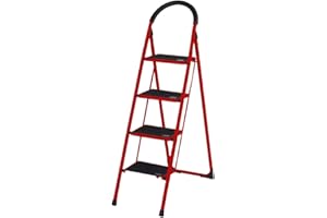 MEGASHOPITALIA Scala Sgabello Multiuso Pieghevole in Acciaio Salvaspazio 2/3/4 Gradini (4 Scalini)