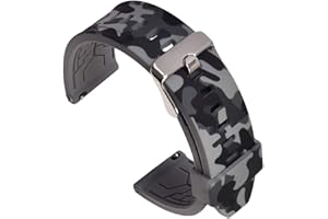 UKCOCO Cinturino da 22 Mm - Cinturino in Silicone Mimetico Accessori per Orologi Cinturino Compatibile per La Maggior Parte degli Smartwatch (Grigio)