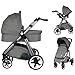 Produktbild MamaLoes Ding Joye Kinderwagen 3 in 1, Kombikinderwagen inklusive Babyschale grau 6800