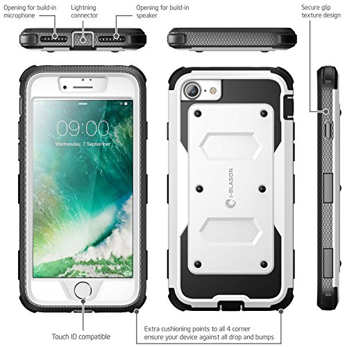 iPhone 7 Case, iPhone 8 Case, [Armorbox] i-Blason built in [Screen Protector] [Full body] [Heavy Duty Protection ] Shock Reduction / Bumper Case for Apple iPhone 7 / iPhone 8 (White)
