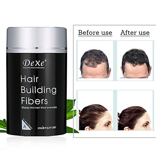 Hair Building Fibers, Hair Loss Concealer Fibres de Kératine Naturelles Hair Fibers pour des Femmes et des Hommes - Effet Immédiat (Noir)