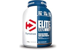 Dymatize Elite Whey Rich Chocolat 907 g - Poudre à Hautes en Protéines et Faibles en Sucres + BCAA