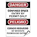 Produktbild Label Decal Sticker Danger Confined Space Entry By Permit Hazard Sign Durability Self Adhesive Decal Uv Protected & Weatherproof