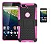 Produktbild Huawei Nexus 6P(2015) Hülle mit Panzerglas,TPU+PC Ultra Slim Silikon Tough Rugged Dual-Layer Hardcase with Built-in Kickstand Thin Stand Case,Wasserdicht Shockproof Anti Slip Stoßfest Protection Tasche Schutzhüllen für Huawei Nexus 6P(2015) 5.7Zoll-[rosa]+Panzerglas/Schutzfolie/Displayschutzfolie