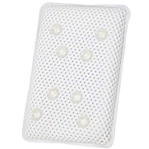 TRIXES Bequemes, weiches Stützkissen in Weiß für Badezimmer und Wellness mit 8 Saugnäpfen, neu - 4