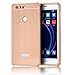 Produktbild Huawei Honor 8 Hülle,Sunroyal Ultra-dünne Metallgehäuse Hybride Alurahmen Rückwandplatine Schutzhülle,Luxus Noble Rosa Metal Frame Aluminium Metal Bumper Gehärtetem Glas Back Cover Stoßfest Kratzfeste Handy Schutzhülle Tasche Case für Huawei Honor 8-Pink