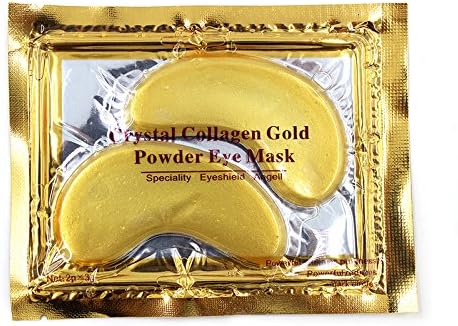 Cascove 10 Pairs Of Crystal Collagen Eye Mask Reduce Eye Wrinkles Bags &amp; Dark Circles Under Eye Tired Anti Ageing Eyelid Moisture Pad Pads Patch Patches Crystal Face Gold/white