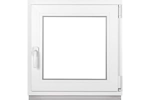 KOMFORTA Premium Kellerfenster Von Fenstiger - Kunststofffenster Weiß BxH 500 x 500 mm - Garagenfenster/Gartenhaus Fenster BxH 50 x 50 cm 2-fach Verglast - Din Rechts-Funktion Dreh Kipp Fenster-Alle Größen