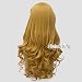 25 Inches/65cm Gold Long Curly Anime Cosplay Wig+Wig Cap