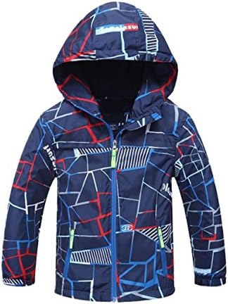 Boys Plus Cashmere Windbreaker Jackets Jacket Jacket Children Outside The Outdoor Large Children Trench Coat,Blue-120cm