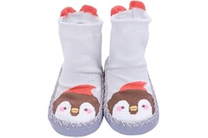 Snegyu Cute Cartoon Animal Pattern Baby Boys Girls Non-slip Cotton Slipper Socks Shoes Baby Moccasins Toddler Shoe Socks