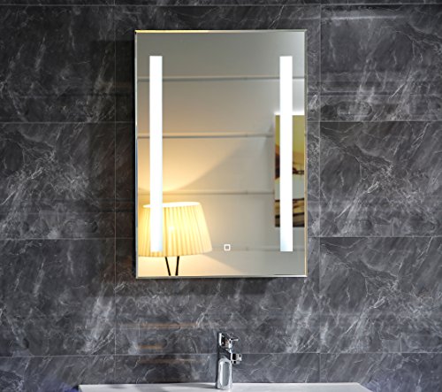 Dr. Fleischmann LED-Beleuchtung Badspiegel GS055 Lichtspiegel Wandspiegel mit Touch-Schalter 50x70cm Tageslichtweiß IP44