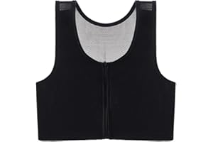 Kreeqe Classeur de poitrine pour Tomboy Half FTM Binder Trans respirant été maille filet milieu crochet latéral fermeture éclair