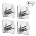 Produktbild Wandhaken Ohne Bohren 4 Stück,ZOTO Edelstahl Küche Selbstklebend Haken,Max 3Kg Bademantelhaken,3M Klebehaken Halter für Bad,Küchen