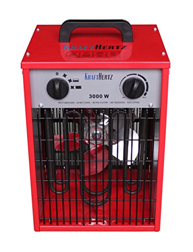 KRAFTHERTZ® 3000 Watt Heizgerät Elektroheizer Industrie Heizstrahler Bautrockner, 3 Stufen (3 kW) - 2