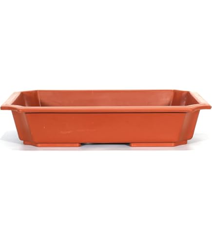 Vaso per bonsai ovale in gres smaltato verde 54x42,5x10 cm - 2827a