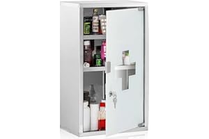 BAKAJI Armadietto medicinali XL cassetta farmaci mobile bagno 49 x 25 x 12 cm 3 ripiani