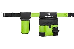 VERTO Cintura da giardino con marsupio, con chiusura a clip, cintura da giardino con 6 tasche, borsa per attrezzi, cintura da lavoro, cintura per attrezzi da giardino