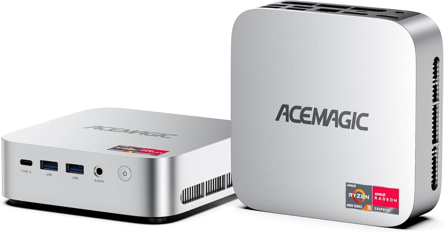 ACEMAGIC Mini PC Ryzen 3300U (Beats N150/N97，Up to 3.5 Ghz), 16GB RAM 256GB SSD Mini Desktop Computers Office Home Business HTPC Proxmox, Triple 4K Display, WiFi, BT, USB-C, DP, Type-C PD, HDMI 2.1