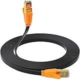 Cable Ethernet Cat 8 de 1 m, câble Ethernet RJ45 plat Cat 8 40 Gbit/s avec prise plaquée or, compatible avec routeur modem co