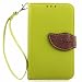 Produktbild Nokia Lumia 630 N630 Lederoptik PU Leder Hülle (Frei 2 in 1 Ball Touch Pen) CaseHome Nature Blatt Etui Magnetverschluss Stil PU-Leder Brieftasche [Standfunktion] Deckel Klapptasche Schale Flip Foliant Schützende Haut Hüllen Mit Wallet Kartenfach Magnetverschluss Standfunktion Handytasche Taljereep Lanyard Strap Tragen Folio Tasche Schutzhülle(Grün Color)