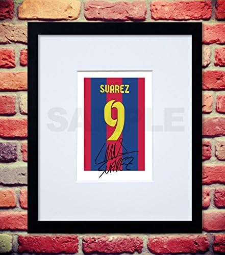 BLACK FRAMED &amp; MOUNTED 10X8 INCH LUIS SUAREZ BARCELONA 2014-2015 NEW SEASON SIGNED AUTOGRAPH WITH PRINTED AUTOGRAPH PHOTO PRINT PHOTOGRAPH UNIQUE DESIGN ART ARTWORK PICTURE SHIRT JERSEY AUTOGRAPHED AUTOGRAFO AUTOGRAAF AUTOGRAPHE AUTOGRAF SIGNATURE ASSINATURA FIRMA UNTERSCHRIFT HANDTEKENING DEDICACER AUTOGRAMM SIGNEREN POSTER GIFT PRESENT XMAS CHRISTMAS BIRTHDAY FUTBOL FUTEBOL SOCCER FOOTBALL