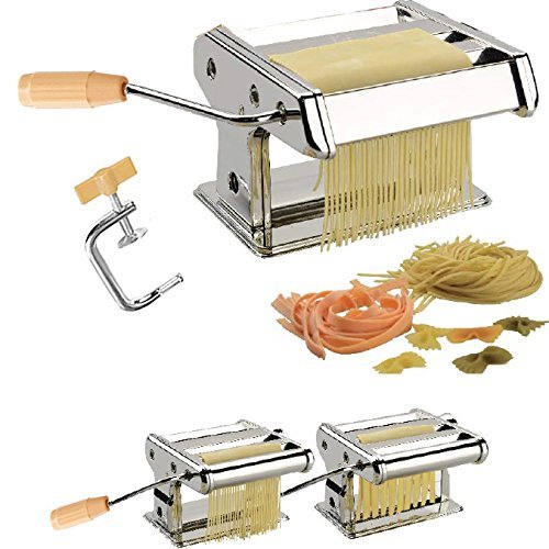 WTC manuelle Nudelmaschine Pasta Maker Pastamaschine Nudel Maschine für 7 verschiedenen Nudelstärken - 7