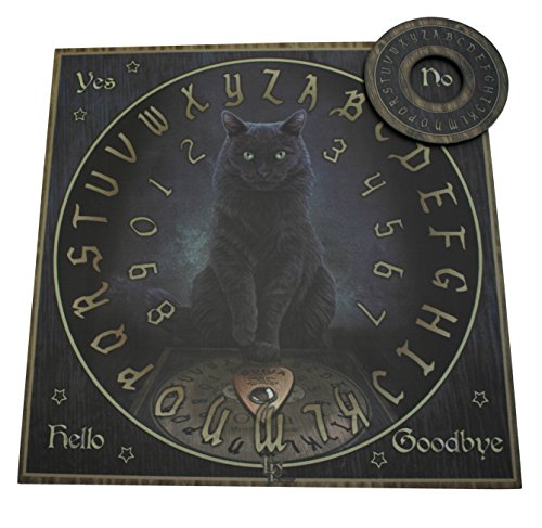 Witchboard schwarze Katze englisch - Hexenbrett Spirit Board - Deko Esoterik