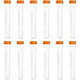 PATIKIL 15ML Plastic Centrifuge Tubes, 30 Pcs Round Bottom Centrifuge Tube with Screw Caps and Graduated Marks Writing Area for Laboratory Liquid, Orange