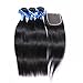 Produktbild 7 A brasilianisches Virgin glattes Haar Weave 3 Bündel mit Spitze Schließung natürlichen Farbe 61 cm 61 cm 61 cm & 40,6 cm brasilianisches Remy Echthaar Extensions