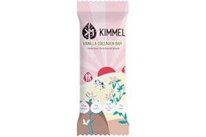 KIMMEL Vanilla Collagen Bar | 12 x 40g Bars, High Protein Bar, Collagen Sourced 100% from Grass-Fed Cows, Keto, Paleo, No Added Sugar, Dairy & Gluten Free | Delicious Snack, Clean Simple Ingredients