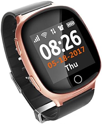 GPS Watch Wifi Tracking Safety SmartWatch Tracker for Elderly Kids Teens Autism Alzheimer GPS Personal Locator SOS , rose gold